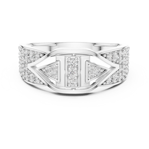 Ensemble de bagues de fiançailles et de mariage pour homme en or jaune 18 carats plaqué rhodium avec diamants de laboratoire taillés IMPERIAL ARROW et pierres latérales certifiées - Product Image 5