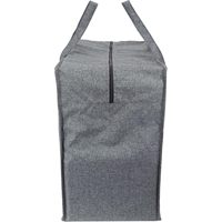 Tas Penyimpanan Lipat Besar MA68GR Abu-abu dengan Tampilan Linen, Dilengkapi Resleting, Lembut, untuk Pakaian Musim Dingin, Sprei, Keranjang Pakaian Kotor, Organizer Laundry