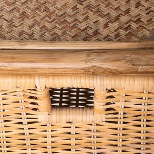 Wholesale Handwoven Rattan <b>Bedside</b> Table Two Drawer Nightstand Natural <b>Storage</b> Cabinet for Bedroom Vietnam OEM ODM - Product Image 4