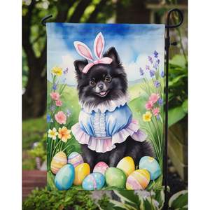 Bandera de jardín de caza de huevos de Pascua de Pomerania Multicolor, Bandera de buzón decorativa para ilustraciones de Patio, letrero de césped para camas de flores, tamaño - Product Image 3