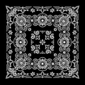 Bandana en coton noir audacieux pour hommes et femmes, foulard unisexe à motif Paisley pour le streetwear quotidien, les voyages, les festivals et les usages quotidiens ! - Product Image 1