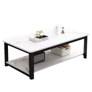 Modern Faux <b>Marble</b> Coffee <b>Table</b> Storage Shelf Metal Frame Living Room Furniture Metal Drake Industrial Design 1 Year Warranty - Product Image 3