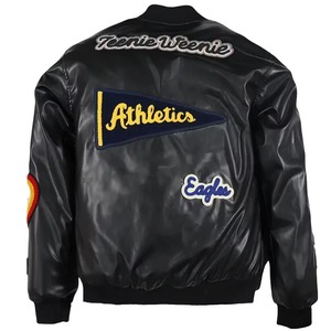 Chaqueta Letterman Personalizada con Bordado, Mangas de Cuero Vacuno, Mezcla de Lana, Servicio de Muestras OEM/ODM Disponible - Product Image 6