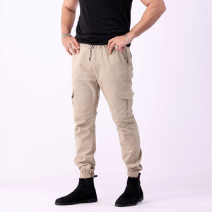 Pantalones Cargo Color Caqui para Hombre, Cintura Elástica, Múltiples Bolsillos, Estilo Jogger Informal, Tela de Lona Transpirable, Ropa de Primavera - Product Image 4