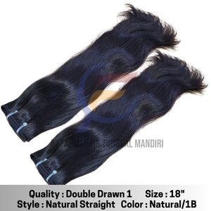 Onda Natural Indonesia 100% cabello Remy virgen humano doble cutícula dibujada alineada con máquina de trama doble estilo de onda profunda suelta - Product Image 3