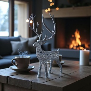 Unique Style Metal <b>Gold</b> Reindeer Decor Elegant Festive Accent for Holiday Party Decoration Accessory And Entryway <b>Console</b> <b>Table</b> - Product Image 6