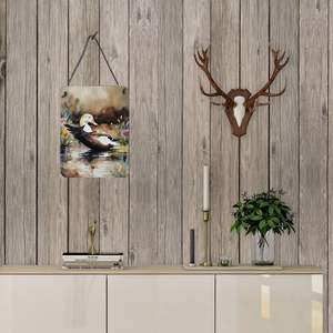 Multicolor 12x16 Aluminum Metal <b>Sign</b> NEW Common Eider Duck Door Hanging Prints for Kitchen Wall Home Decor Front Door <b>Plaque</b> - Product Image 3