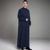 Qamis Homme de Qualité Supérieure Qatar Dubaï, Décontracté, Manches Longues, Longueur Cheville, Extensible Quadridirectionnel, Léger, Infroissable, Style Musulman