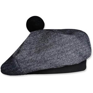 Sombrero Tradicional Escocés Tam o' Shanter Gris Carbón con Pompón, Mezcla de Lana, Personalizado, Venta al Por Mayor - Product Image 1