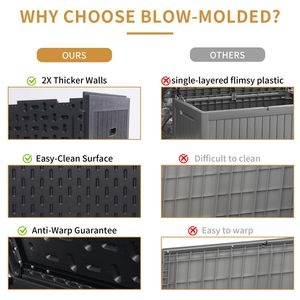 Caja de cubierta de resina extra grande de 260 galones para almacenamiento de patio al aire libre contenedores bloqueables impermeables para herramientas de jardín accesorios de piscina - Product Image 5