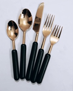 Premium Quality Flatware Cutlery <b>Set</b> With Bone Engraving Handle Stainless Steel 18/<b>8</b> Gold PVD Wedding Rustic Kitchenware utensil - Product Image 4