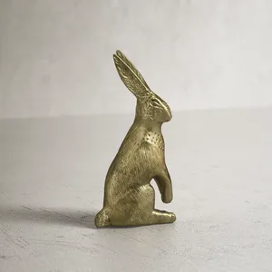 Figurine de lapin en pierre faite à la main, sculpture animale moderne, décoration murale écologique pour Noël, salon - Product Image 3