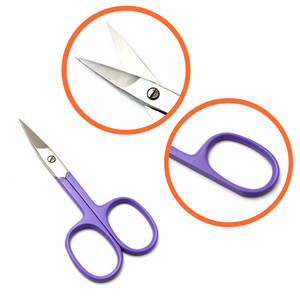 Ciseaux de manucure roses avec lames en acier inoxydable, pointe pointue, poignée ronde, coupe-cuticules portable, outils de beauté pour adultes - Product Image 5