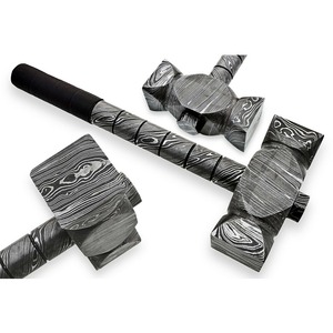 Martillo de Acero de Damasco Hecho a Mano, Nuevo Diseño, Martillo Profesional de Acero de Damasco para Uso en Campamentos - Product Image 1