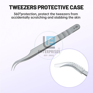 Pince à épiler pour extensions de cils en acier inoxydable, design unique, vente en gros - Écologique, réutilisable et durable, haute qualité - Product Image 2