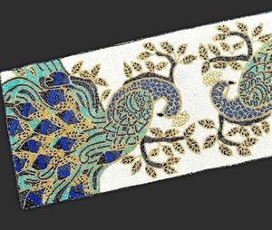 Embroidered Peacock Table <b>Runner</b> Traditional Animal Pattern Home Decor <b>Washable</b> - Product Image 3
