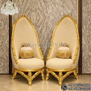 Juego de Sillas de Madera con Acabado Dorado de Diseño Europeo Clásico, Silla de Salón de Respaldo Alto Personalizada para Decoración de Interiores, Silla de Estilo Rococó - Product Image 6
