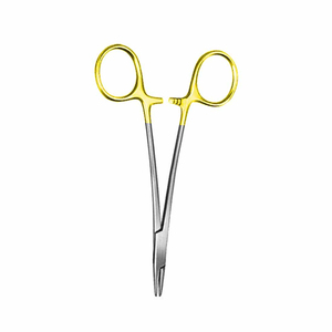 Pince porte-aiguille dentaire 18 cm, instruments chirurgicaux dentaires, forceps orthodontiques, acier inoxydable, manche plaqué or - Product Image 4