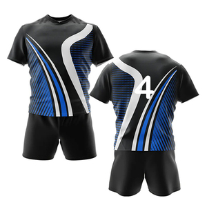 Men's Sublimated Rugby Uniform Set Solid Stand Collar Short Sleeve Moisture Wicking Breathable Eco-Friendly Fitted All Seasons - Product Image 3