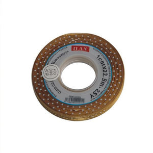 Nastro Ilan largo 1,0 cm con pois dorati per decorazioni e lavori artigianali - Product Image 1