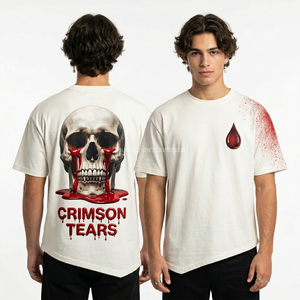 เสื้อยืดลายกราฟิก Orange Blood For Bone Skull Hook ผ้าฝ้าย ผู้ผลิตเสื้อยืดขายส่ง รับผลิตเสื้อผ้าแบรนด์ตามสั่ง ผู้จัดจำหน่ายเสื้อผ้า - Product Image 4