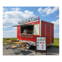 Remorque alimentaire remorquable durable pour hot-dogs, snacks et glaces, avec équipement personnalisé, cadre en aluminium résistant à la rouille