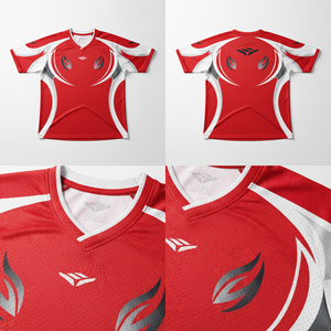 Maillot de sport en mesh respirant sublimé imprimé sur mesure de qualité supérieure en gros - Service OEM, uniforme multi-logo rouge/blanc, séchage rapide - Product Image 3