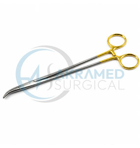 Pinzas Clark Artery Curvas de 23 cm, TC Doradas, Pinza Hemostática Quirúrgica de Acero Inoxidable, Certificación CE ISO, Reutilizables - Product Image 2