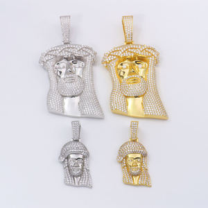 AMBER JEWELS T-298 สร้อยคอจี้พระเยซูทรงเพชรชุบทอง 18K สำหรับทุกเพศ สไตล์ฮิปฮอป เพชรธรรมชาติเจียระไนแบบบริลเลียนท์ IGI - Product Image 2
