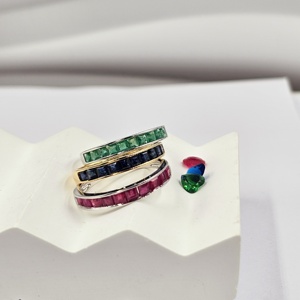 Classique 2025 Fine Jewelry Anneaux Vente Chaude 18K 14K 9K Or Blanc Saphir Plaqué Or Naturel Émeraude Diamant Design Élégant - Product Image 6