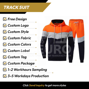 Survêtement d'hiver pour homme de haute qualité, à capuche, uni, décontracté, léger, prix d'usine OEM ODM, logo personnalisé, couleurs personnalisées, poches latérales - Product Image 2
