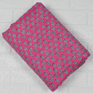 Pink Hand Block Printed Organic Eco-Friendly Medium <b>Weight</b> Kalamkari Style Cotton <b>Fabric</b> Leaf Motif Small Booti Pattern for - Product Image 1