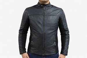 Chaqueta de Cuero para Hombre de Alta Calidad, Fabricada en Pakistán, Chaqueta de Motociclista con Aspecto Lavado y Paneles Elásticos, Muy Popular - Product Image 2