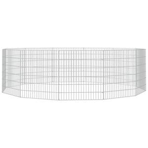 Enclos pour animaux pliable en fer galvanisé argenté spacieux - Product Image 4