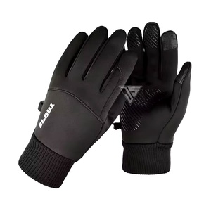 Gant de neige de ski d'hiver classique fabriqué à partir de tissu imperméable stratifié de polyuréthane/impression de silicone, doublure intérieure de fourrure - Product Image 1