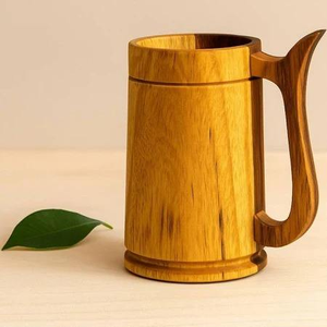 Handcrafted Natural Wooden Mug – Eco-Friendly <b>Reusable</b> Drinking <b>Cup</b> for Tea, Coffee & Beer - Product Image 1