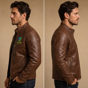 Premium <b>Men</b> <b>Leather</b> <b>Jacket</b> Fashion Apparel <b>Men</b> <b>Leather</b> <b>Jacket</b> With <b>Genuine</b> <b>Leather</b> Material Soft Inner Lining Durable Stitching - Product Image 5