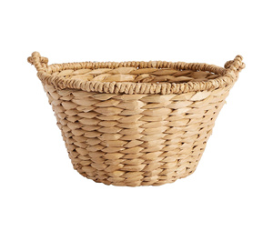 Natural handwoven hyacinth basket with sturdy handle <b>rustic</b> farmhouse storage basket eco friendly multipurpose carry basket - Product Image 4
