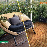 Carreaux de terrasse en acacia au design de parquet élégant pour balcon extérieur et sol au bord de la piscine 24x12 pouces