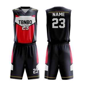 High Quality Red Sleeveless Basketball Uniform Sets Breathable Comfortable Plus Size Customized Team Name Printed Personalized - Product Image 3