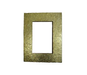 Rectangle Metal Photo <b>Frame</b> with Embossed Floral Pattern Gold Finish Durable Design - Product Image 1