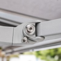 Auvent électrique en aluminium économique et luxueux pour balcon de piscine, éclairage LED à télécommande, taille personnalisable, installation facile