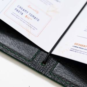 Porta Menús de Cuero de Lujo para Restaurantes, Cafés y Hoteles - Protección Duradera, Plegable y a Prueba de Polvo, Recargable, con Logotipo Personalizado LMC-0068 - Product Image 4