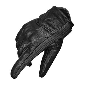 Guantes de Motociclismo Negros de Cuero Genuino para Carreras, Guantes Blancos para Motocicleta con Protección de Nudillos para Hombre, Verano e Invierno - Product Image 2