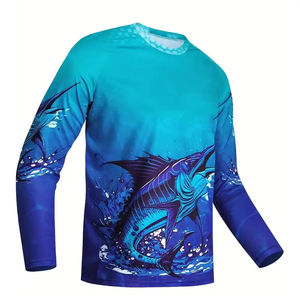 Men's Long Sleeve Sublimation Fishing <b>Shirt</b> Blank Solid Front Quick Dry Cotton/Bamboo Fiber O-Neck Casual <b>T</b>-<b>Shirt</b> - Product Image 4