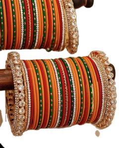New Eid Collection Women's Rhinestone Embroidery <b>Bangles</b> Sets Customized Embroidered Designs Chudiyan Set For Ladies - Product Image 1