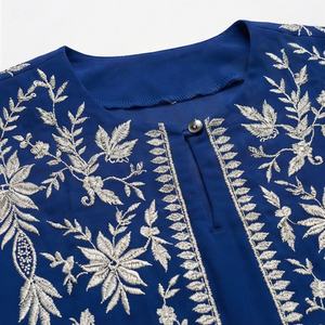 2025 OEM Kimono Abaya pour femmes musulmanes, en tissu polyester épais, doux et très extensible, col en V, manches longues, pour fêtes, Ramadan, mariages - Product Image 4