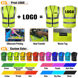Chaleco de Seguridad Fluorescente Amarillo de Alta Visibilidad para Verano, Clase 3, con Cinta Reflectante de 3 Pulgadas, Productos de Ropa de Seguridad Reflectante - Product Image 5