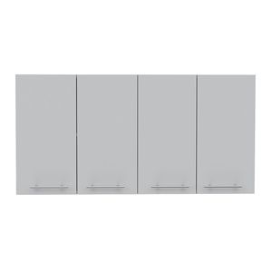 Armadio a Muro Bianco 120 con Quattro Ante e Due Ripiani, Mobili da Cucina Doppi - Product Image 2