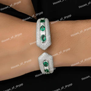 Pulseras Ajustables de Plata de Ley 925 con Diamantes de Moissanita de Lujo, Estilo Hip Hop, para Mujer - Product Image 3